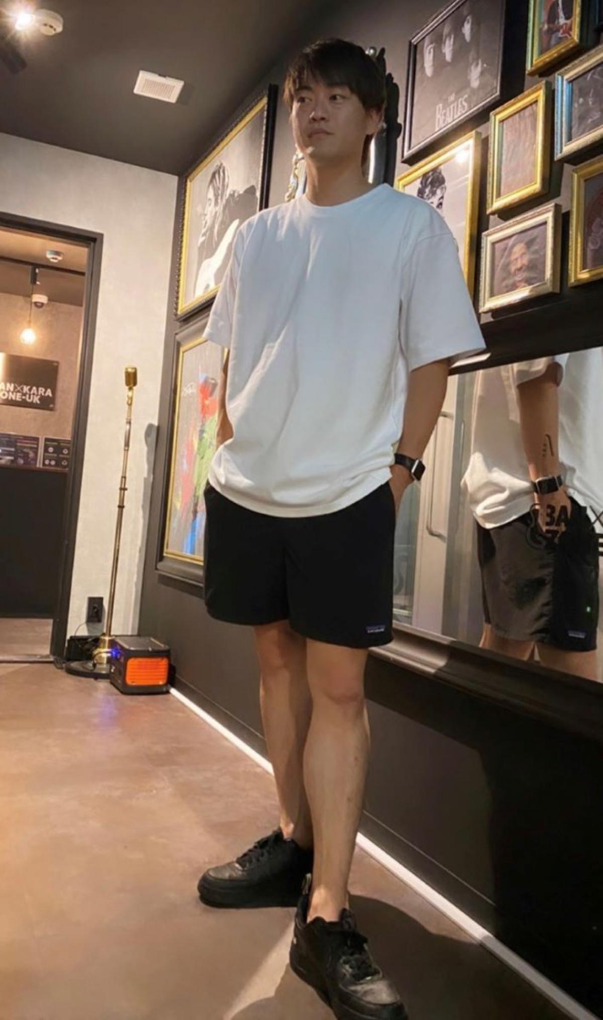 短パンには大きめサイジングTシャツを